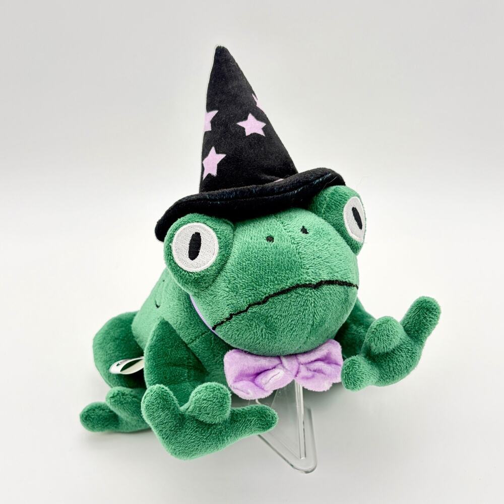Frog Plush Witch Hat Lady Moon Co Toad Halloween Spooky Toads 8" Gift